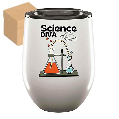 Novelty Gift Scientist Gifts For Her - Stem Graduation Or Doctoral Thesis Present - Science Diva Design - 12oz Wine Tumbler Cup