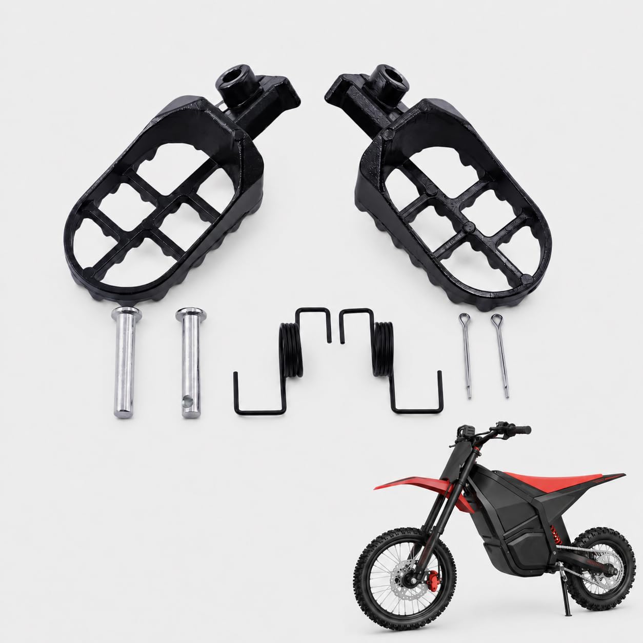 Electric Dirt Bike Pedals Left and Right Set, Durable Replacement Foot Pedals for E-Bike Dirt Bike, Anti-Slip Folding Pedal Accessories, Compatible with Yozma IN 10 Electric Dirt Bike : Sports &
