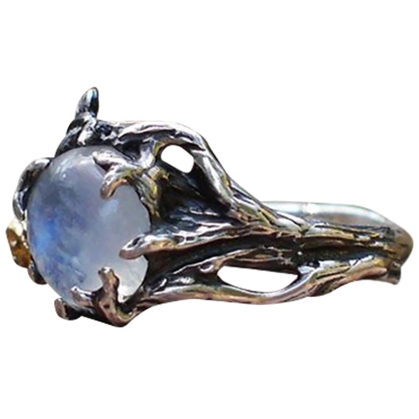 Bague arbre de vie acier doré pierre naturelle quartz rose lune mariage - 8