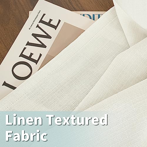 Image of LAMIT 40 Inch Length Linen Curtains for Cafe, Light Filtering Panels, Grommet Privacy Protected Natural Linen Curtains for Small Window /Kids' Room, Set of 2 Panels (42 x 40 Inch, Ivory)