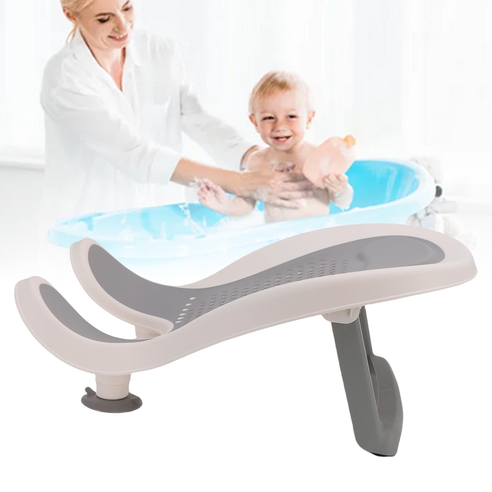 Fabater Lavandino per Culetti per Neonati, Ventose Potenti, Vasca da Bagno Portatile Salvaspazio per Neonati Sdraiato, Vasca di Supporto per Bagnetto con Fori di Drenaggio in Rete per il Bagno di Casa