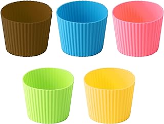 5pcs Assorted Colors Heat-resistant Silicone Nonslip Coffee Cup Sleeve,Resistant Reusable Glass Bottle Mug Cup Sleeve Protector Cover