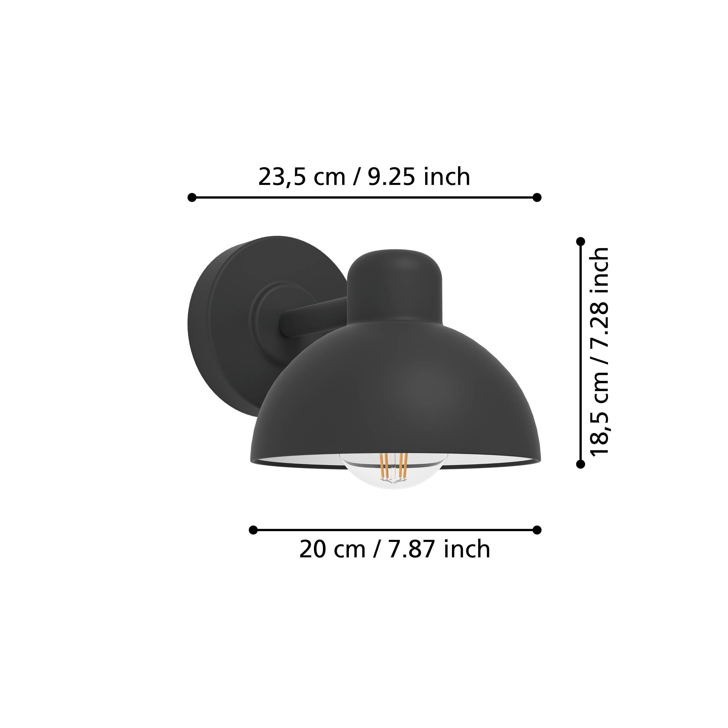 Eglo Lampada da parete esterna Entrimo, 1 fiamma, lampada da muro in