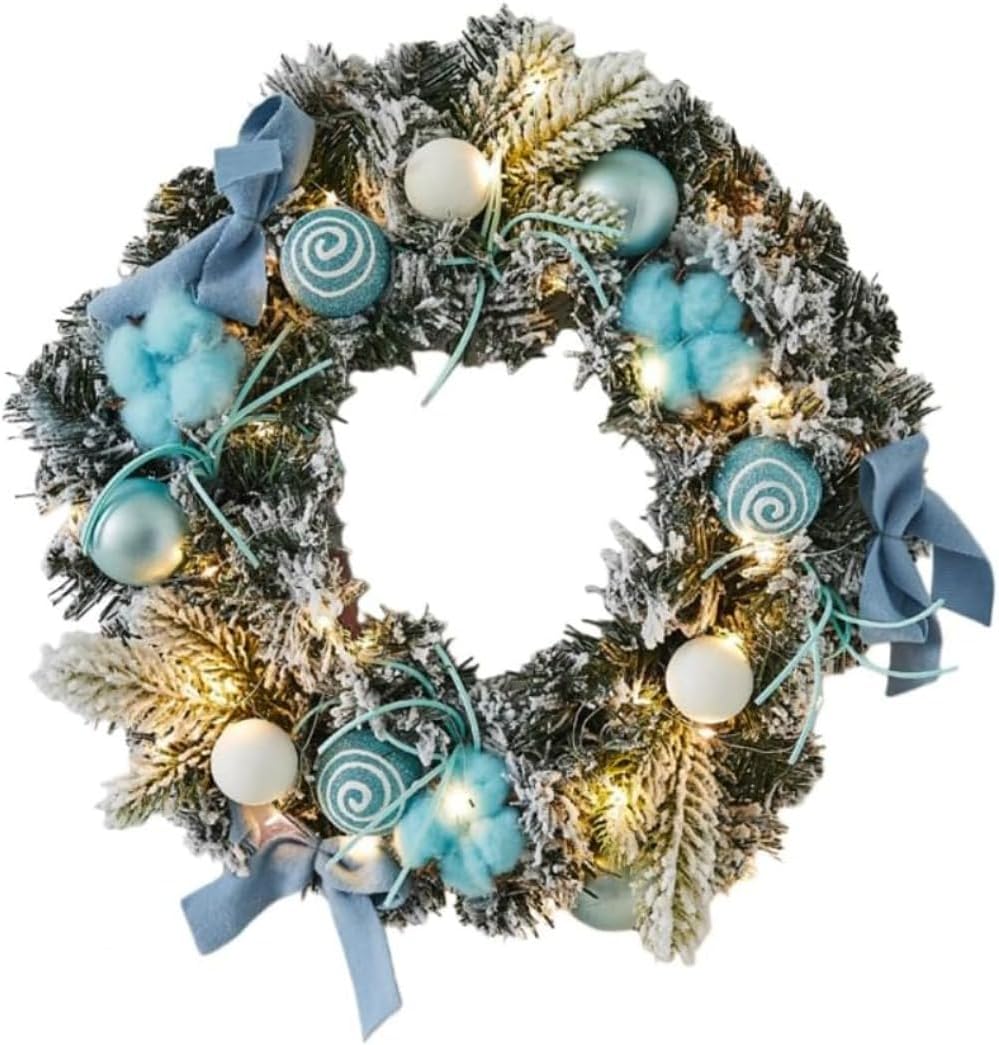 PVTKクリスマスフラワーリース 玄関用でクリスマス雰囲気演出 北欧スタイル天然素材 ギフト・プレゼントに最適 室内インテリアにも活
