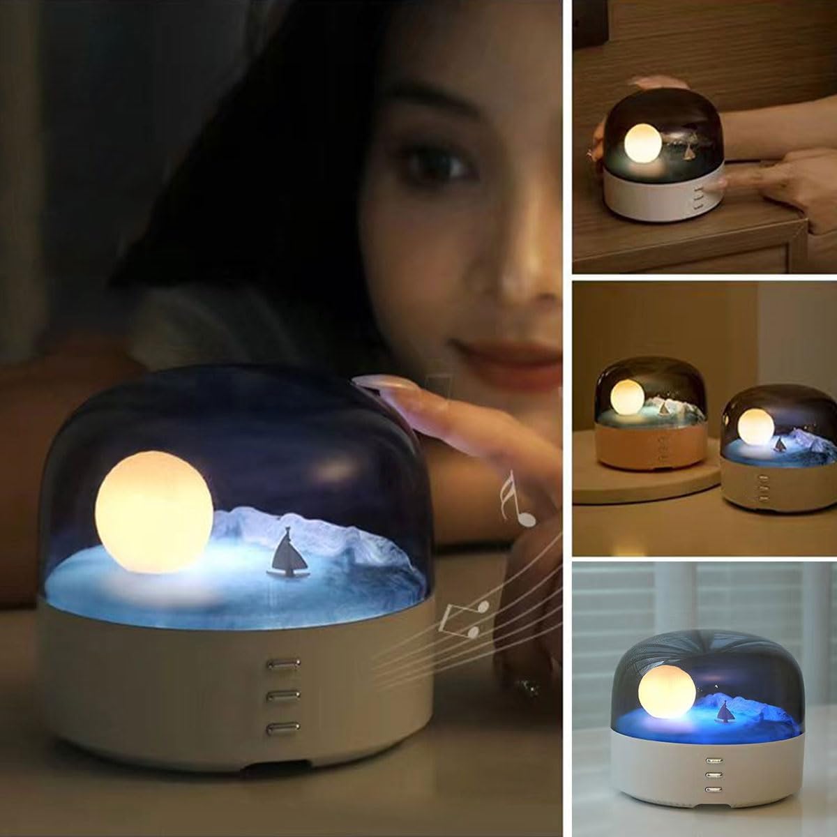 Ambient Bluetooth speaker light creating a cosy room atmosphere