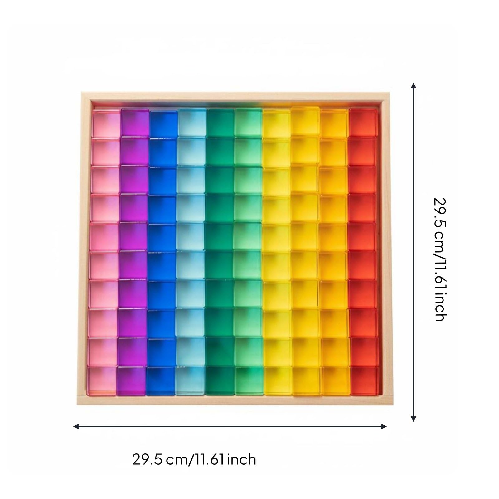 Blocchi Acrylici per Costruzioni Trasparenti Educativi Giocattolo Sensoriale creatività Bambini Sviluppo Immaginazione Adatto per Didattica Casa Apprendimento, Trasparente, Cubi 100PCS