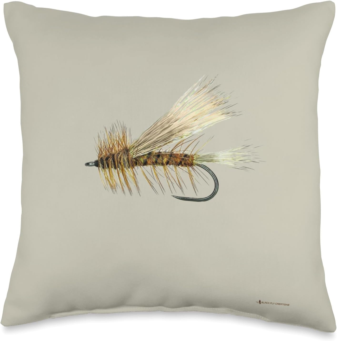 Dry Fly Stimulator Fly Fishing Shirts by Black Fly Throw Pillow