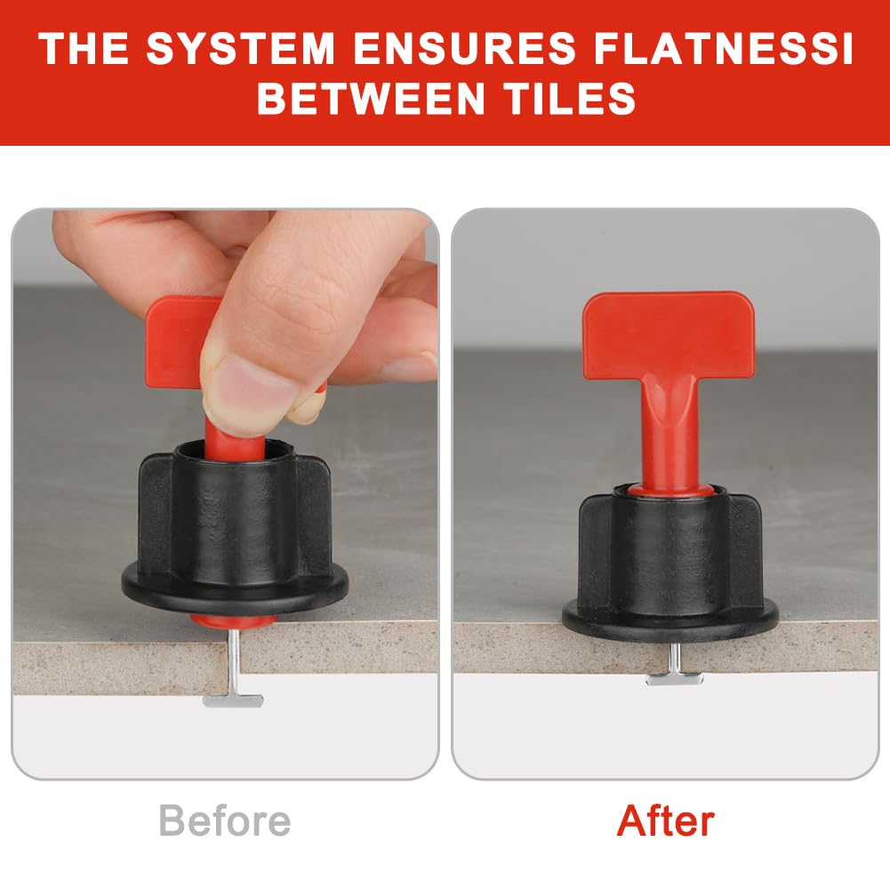 Flintronic System poziomowania płytek 1,5 mm, 80 szt. Pomoc przy układaniu płytek, zestaw poziomicy z 2 kluczami, wielokrotnego użytku krzyżyki płytkowe, zestaw narzędzi do płytek i klinów płytkowych