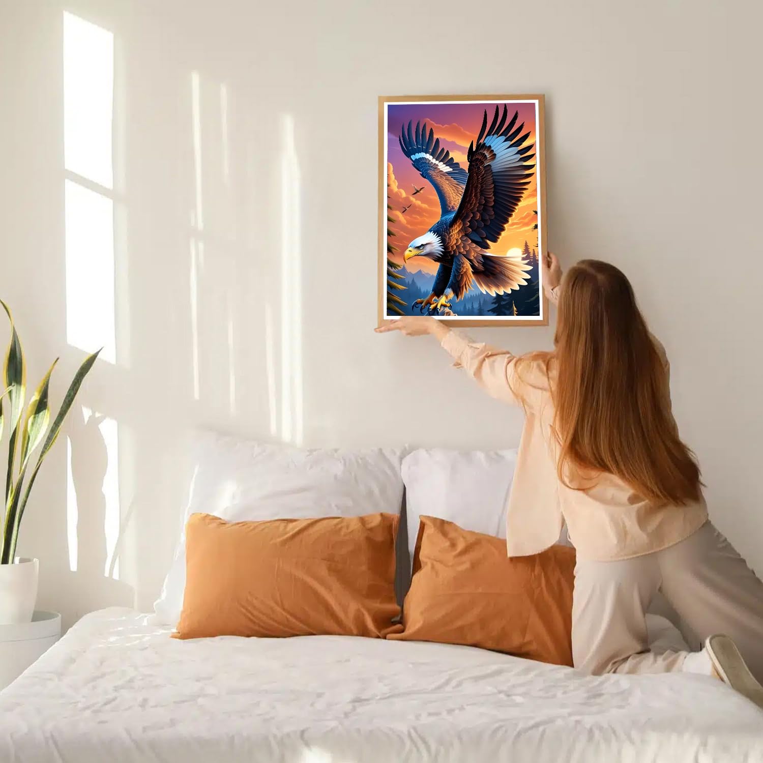 Peinture Diamant Adulte Grand 30x40cm,5D EnneigéEs,Aigle Diamond Painting Kit,DIY Diamant Artisanat Strass Point De Croix Cristal Painting,Diamond Painting Adulte Pour Maison Décor Noël Cadeau H-5761