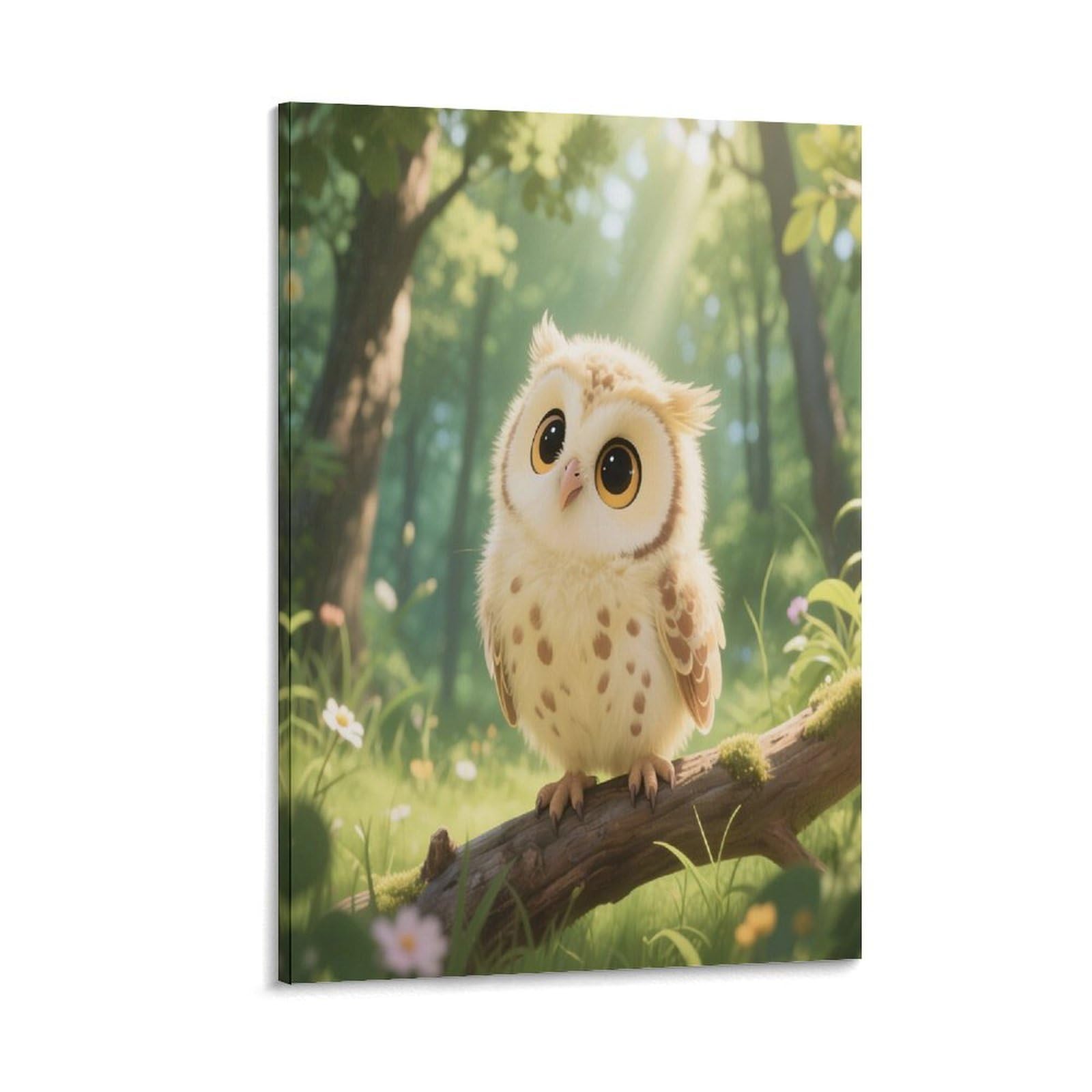 VstaDank Cute Owl Cub Canvas Wall Art on Canvas Prints Artwork Exquisite Decor Artwork Hang Wall Picture Hangable Decor Painting Picture Printed Poster Art for Home Decor 24x36inch(60x90cm)