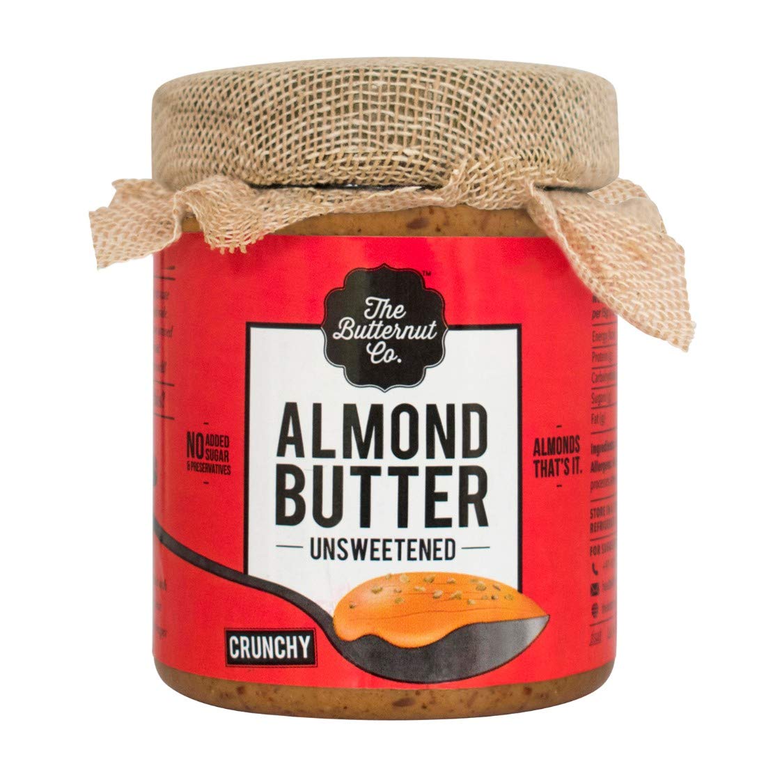 The Butternut Co. 1 Kg Crunchy Unsweetened Peanut Butter & 200 gm Unsweetened Almond Butter - 1.2 Kg Combo Value Pack - Image 4 thumbnail