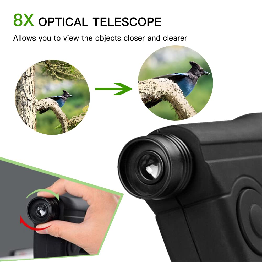 Parabola di raccolta del suono 8X monoculare con cuffie, dispositivo di ascolto per birdwatching a lunga distanza per l'osservazione della natura, amplificatore del suono con