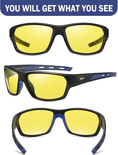 Miniatura 2 de DUCO Gafas polarizadas de visión nocturna HD para hombres gafas de conducción nocturna TR90 marco 6201