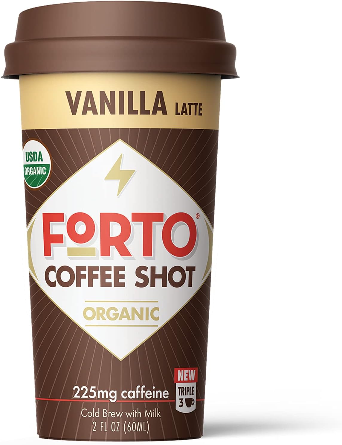FORTO Coffee Shots - 200mg Caffeine, Vanilla Latte, Ready-to-Drink on the go, Cold Brew Coffee Shot - Fast Coffee Energy Boost, Pack of 12