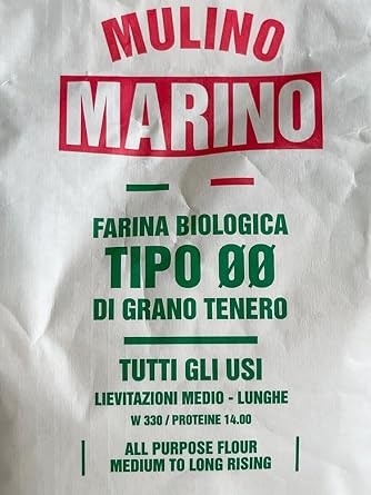 Soft Flour #00 Farina00, 2.2 lbs 1 kg, Murino Marino, Made in Italy Italian Soft Wheat 00 by Mulino Marino