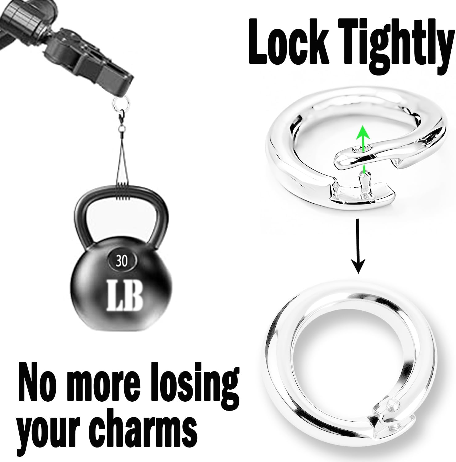 Anti-Loss Lock Jump Rings for Jewelry Making 2 (18K Gold & Silver Plated) | 50Pcs, For Heavy Duty, Thick, Locking, Charm & Earring Use