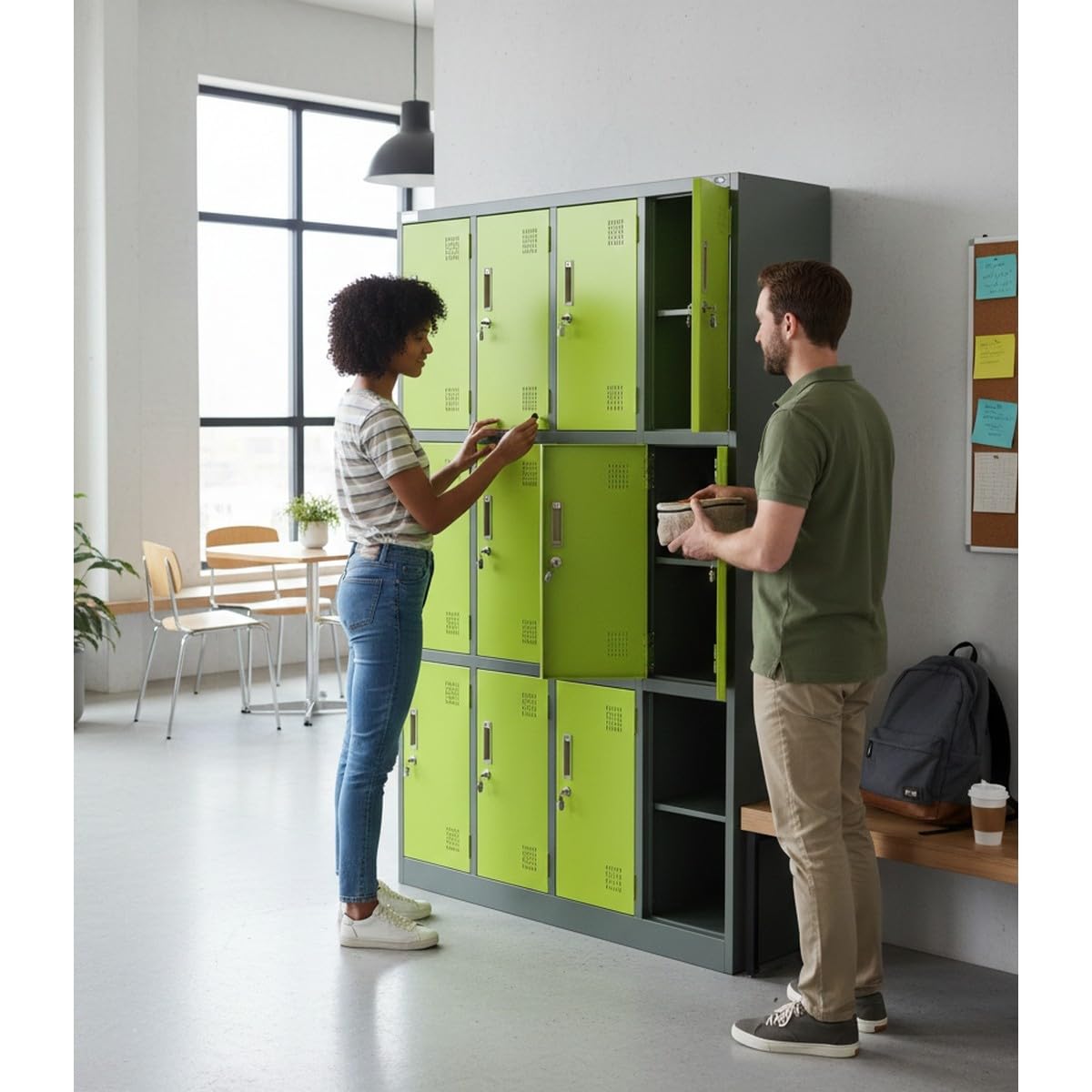 CRUIZER Armoire dressing salle de sport piscine bureau métal 9 portes
