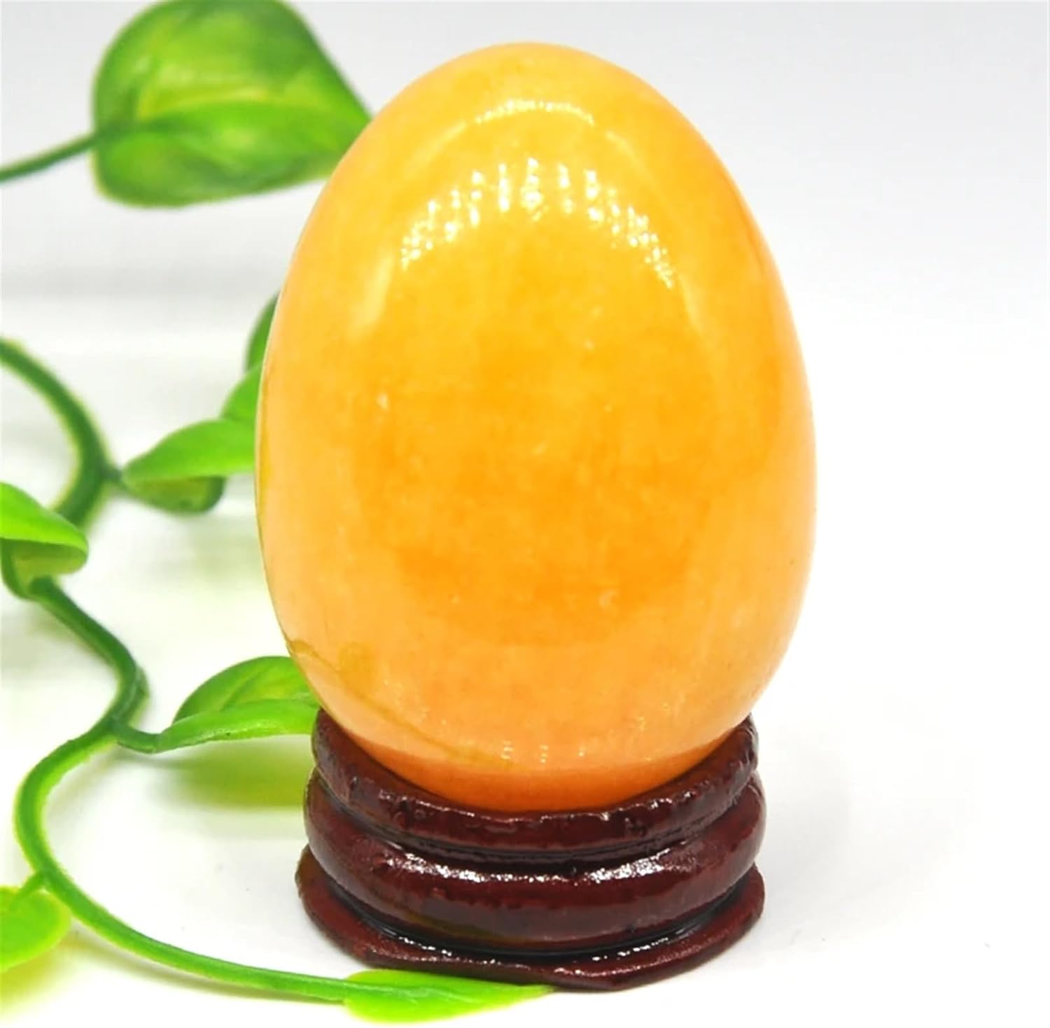 Yellow Jade Egg Shaped Gemstones Crystals and Stone Statue Table Decoration Crafts Home