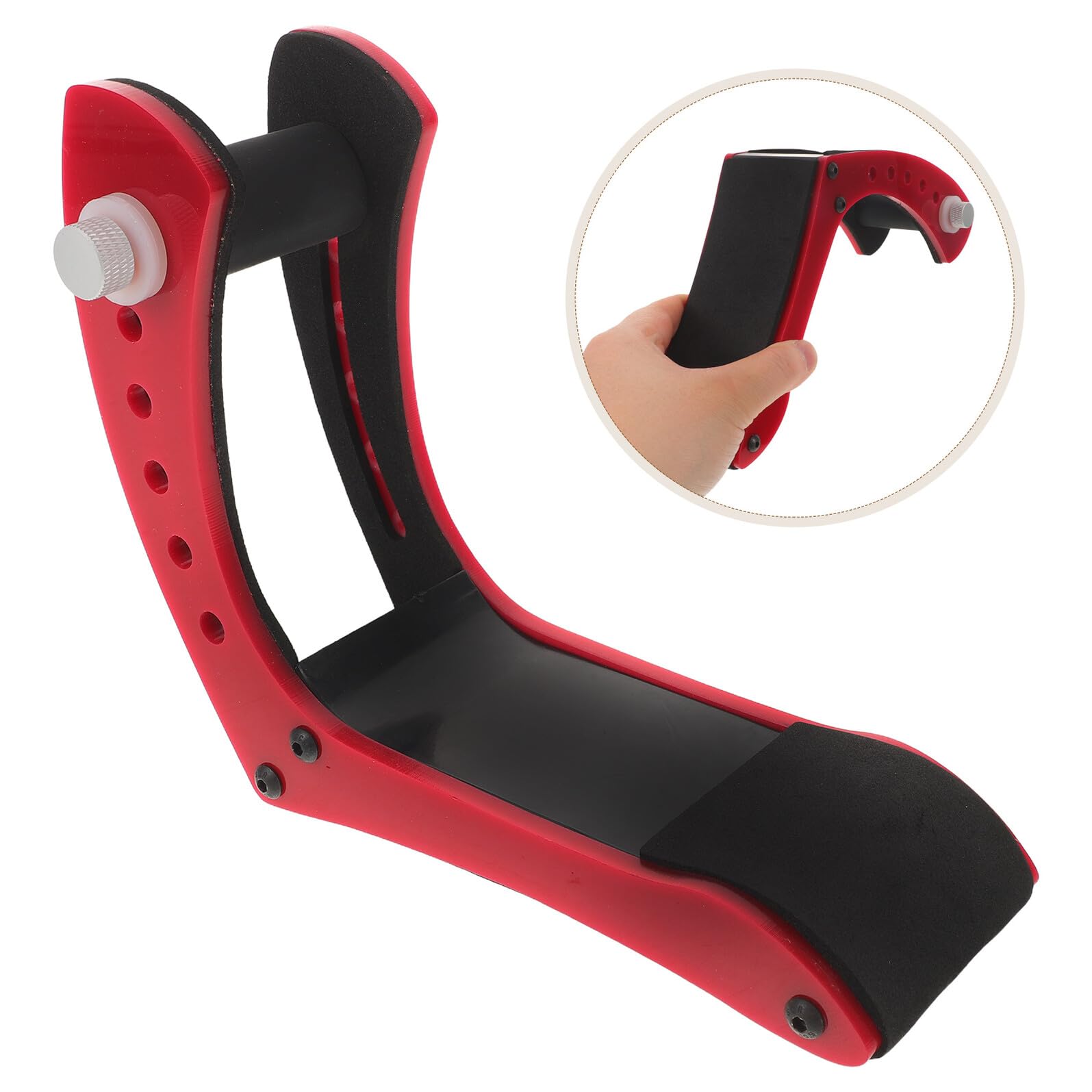 SUPVOX Supporto Regolabile per Gambe Chitarra Elettrica con Imbottitura in Spugna Rossa, Poggia Chitarra Ergonomico per Musicisti Professionisti, Stabile e Portatile per Prove e Concerti