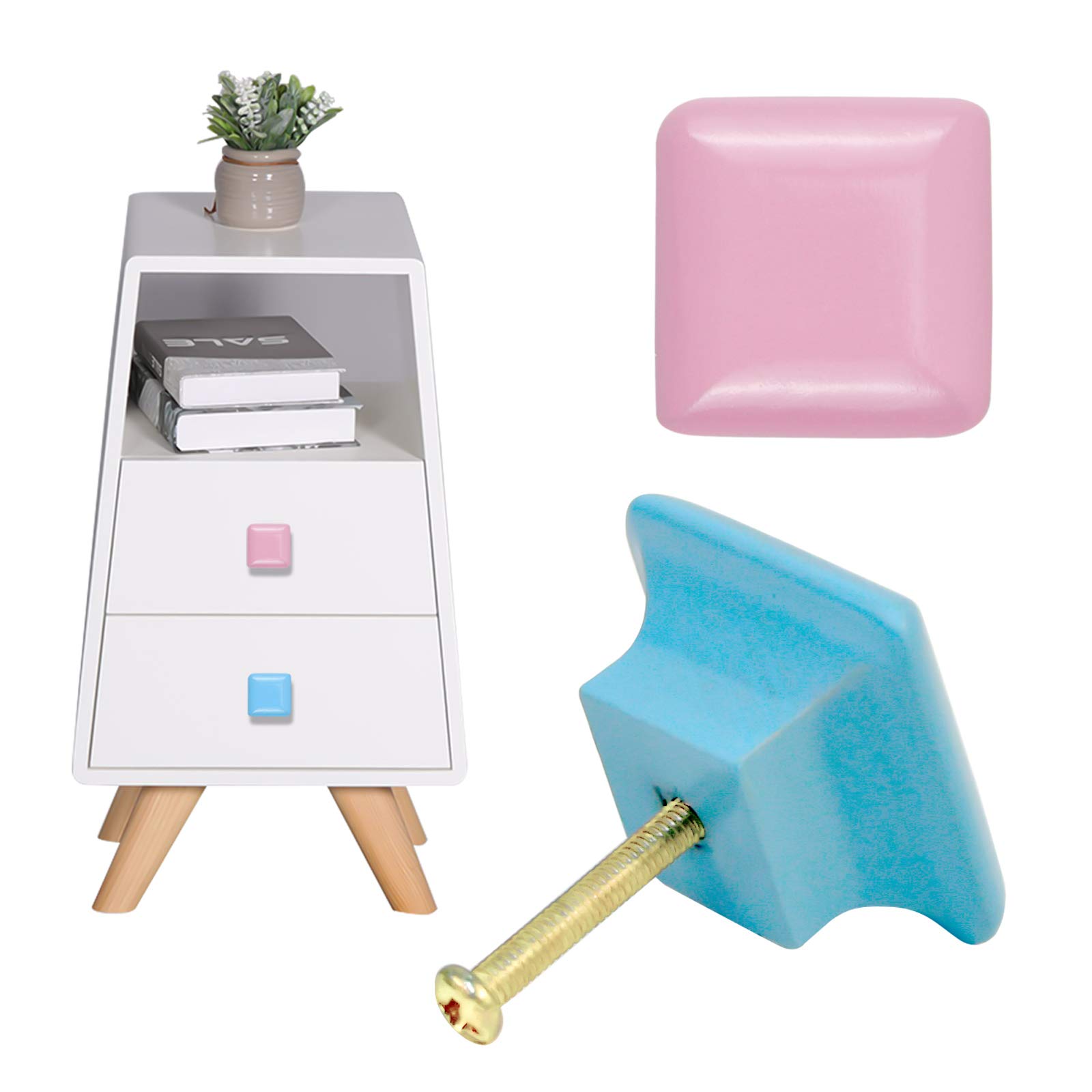 10 Pezzi Pomelli per Bambini Colorate Pomelli per Cassetti in Legno Pomello Maniglie per Armadio con 10 Vite Manopole per Mobili da Cucina Cassetto Camera dei Bambini Bagno Decorazione
