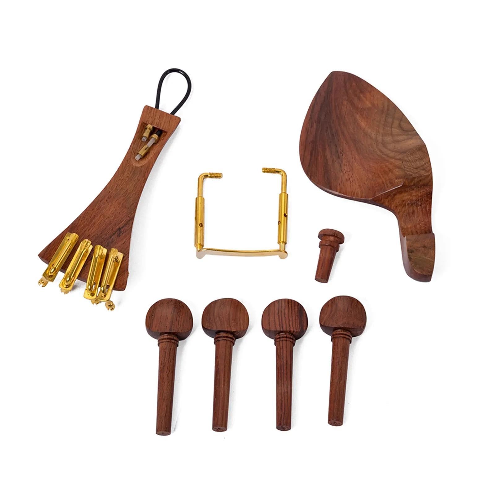 Juego de accesorios para violín de madera maciza que incluye clavijas de afinación cordal y barbilla Accesorios profesionales para violín