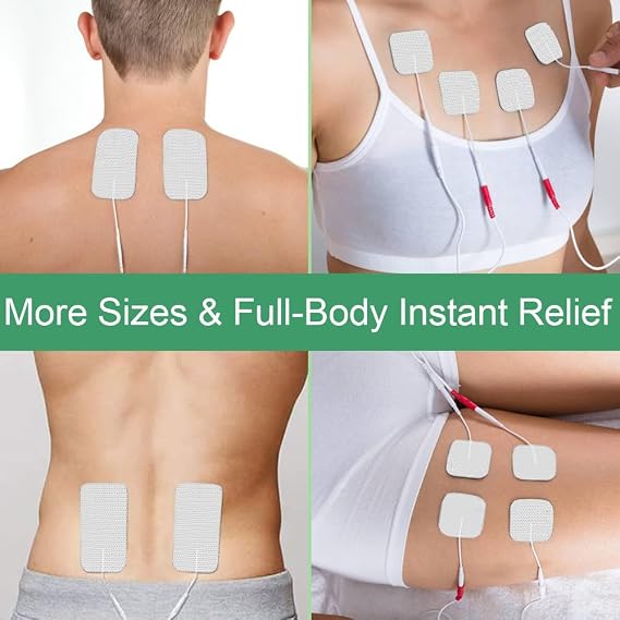 Tens Unit Electrode Pads 24Pcs 2x2 2x4 for Multiple Pain Relief