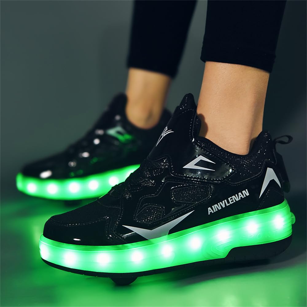 Mateju Zapatos con Ruedas para Niños y Niñas, Patines, Zapatillas Deportivas al Aire Libre Retráctil, Zapatillas de Skateboarding Niña Niño 30-42 EU
