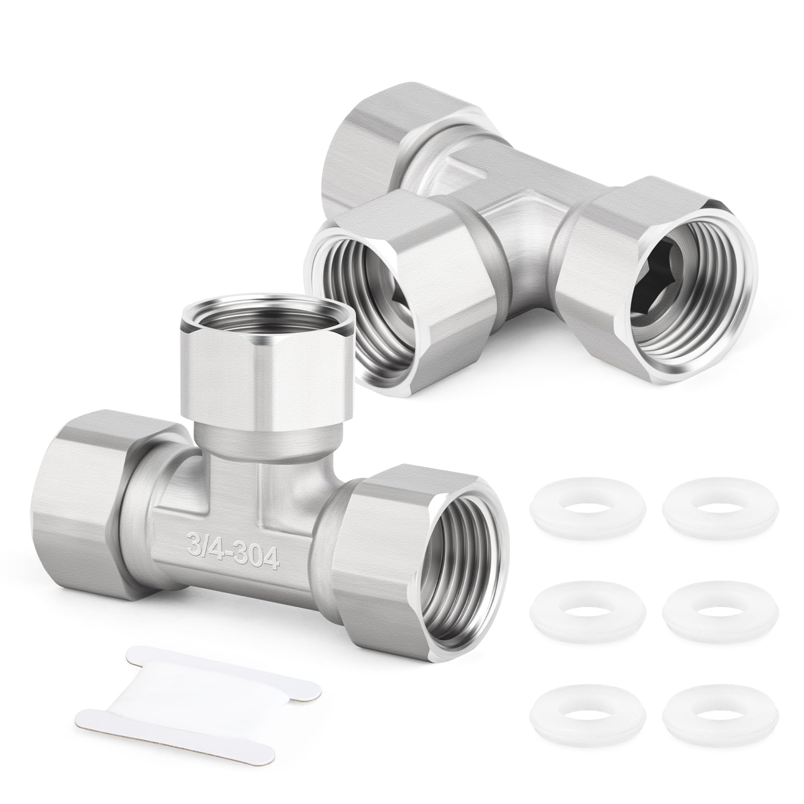 ERGAOBOY 1 piezas de conector en T flexible y móvil de 3 vías, acero inoxidable 304, 1/2" macho BSP, tuerca de unión en T para rociador, válvula angular, brazo de ducha — view 21