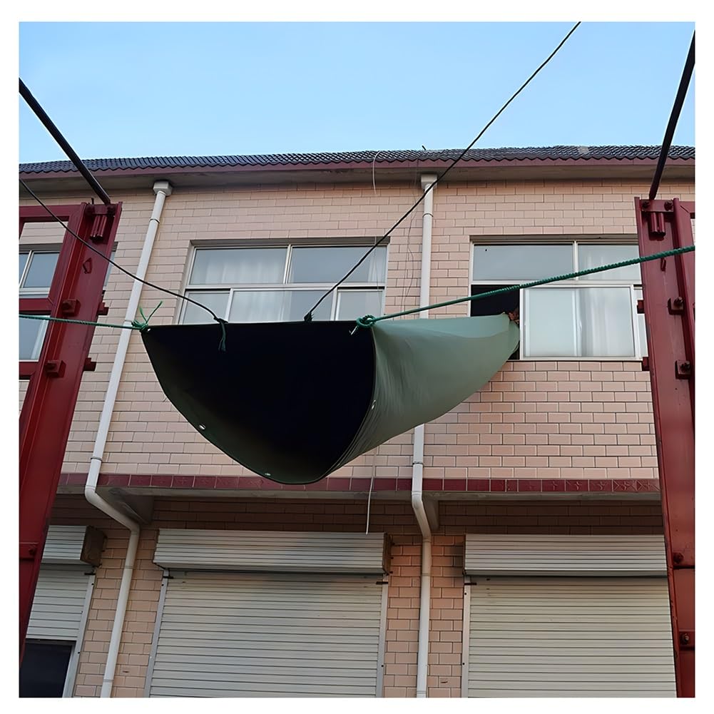GLDYTVF Heavy Duty Tarpaulin with Grommets - 2x12m Waterproof Canvas Chute for Construction & Cargo Handling, Ideal for Warehouse Unloading and Tall Building Projects