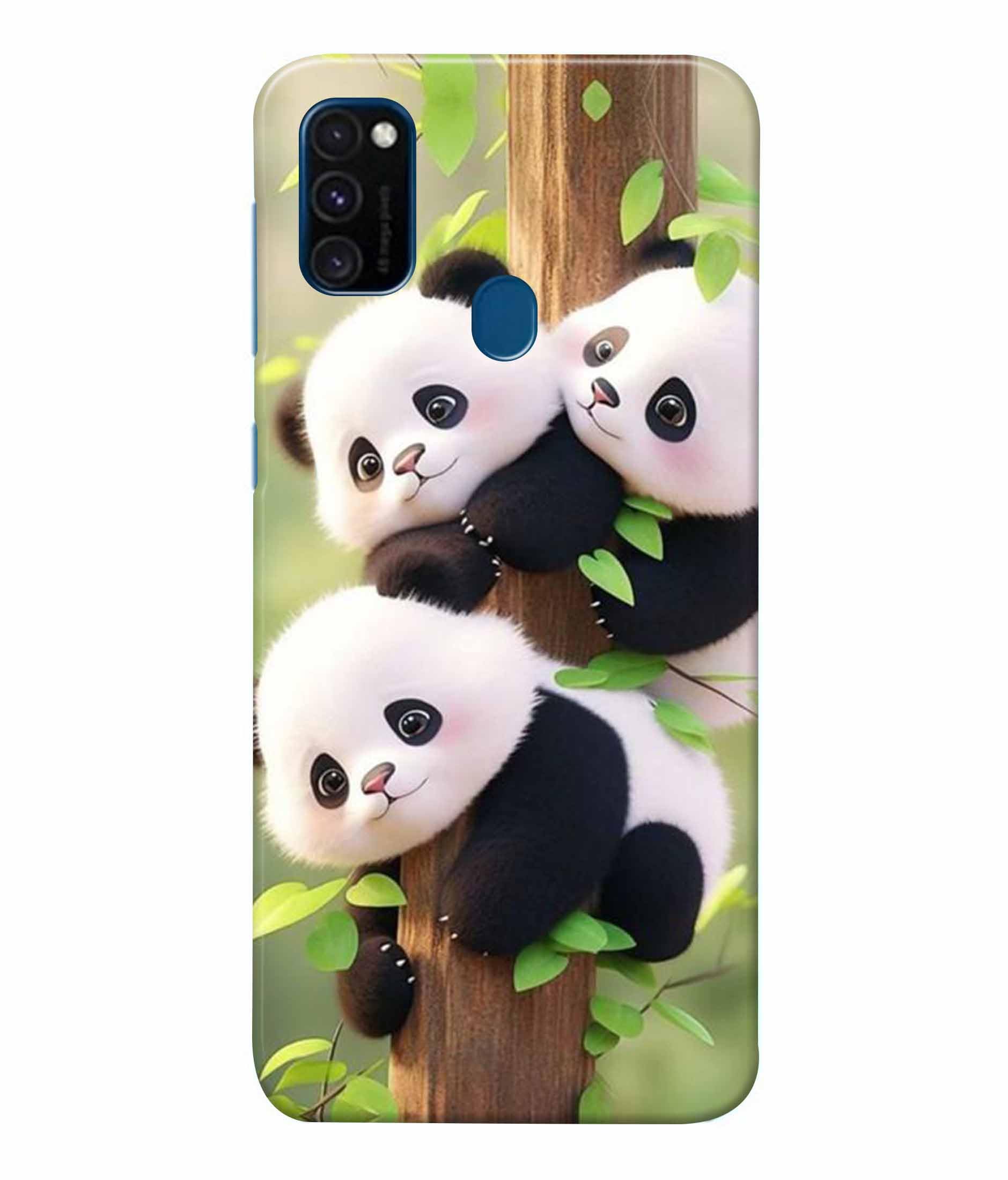 RINPAK Printed Hard Back Case Cover & Compatible for Samsung Galaxy M21 / Samsung Galaxy M30S | Cute Panda Art (Multicolor) - D1021