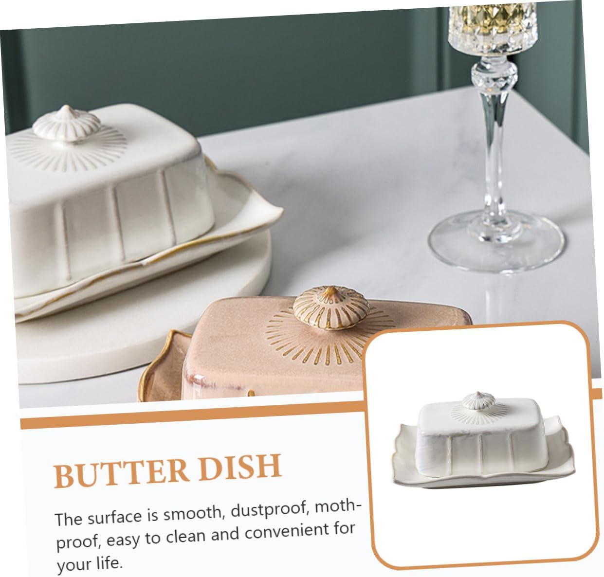Ceramic Butter Dish with Lid Elegant Rectangular Butter Plate for Freshness Preservation Stylish White Porcelain Serving Tray for Kitchen and Dining for Refrigerator Storage and