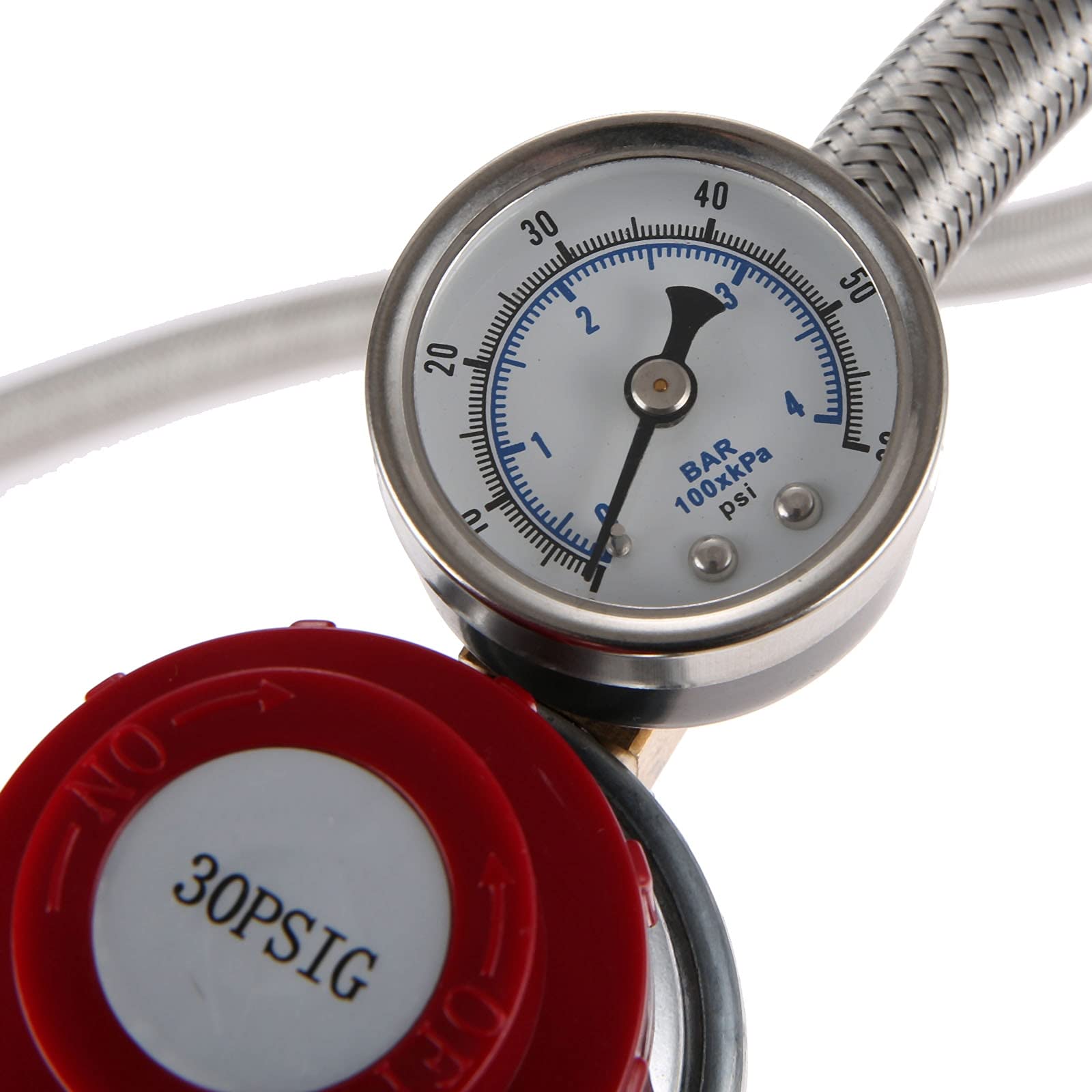 NOBRIM Węże gazowe i regulator miernik stalowy pleciony 2 Y wąż rozdzielający do grilla paleniska zawór wysokociśnieniowy gazowy 0-13,6 kg kwadratowy
