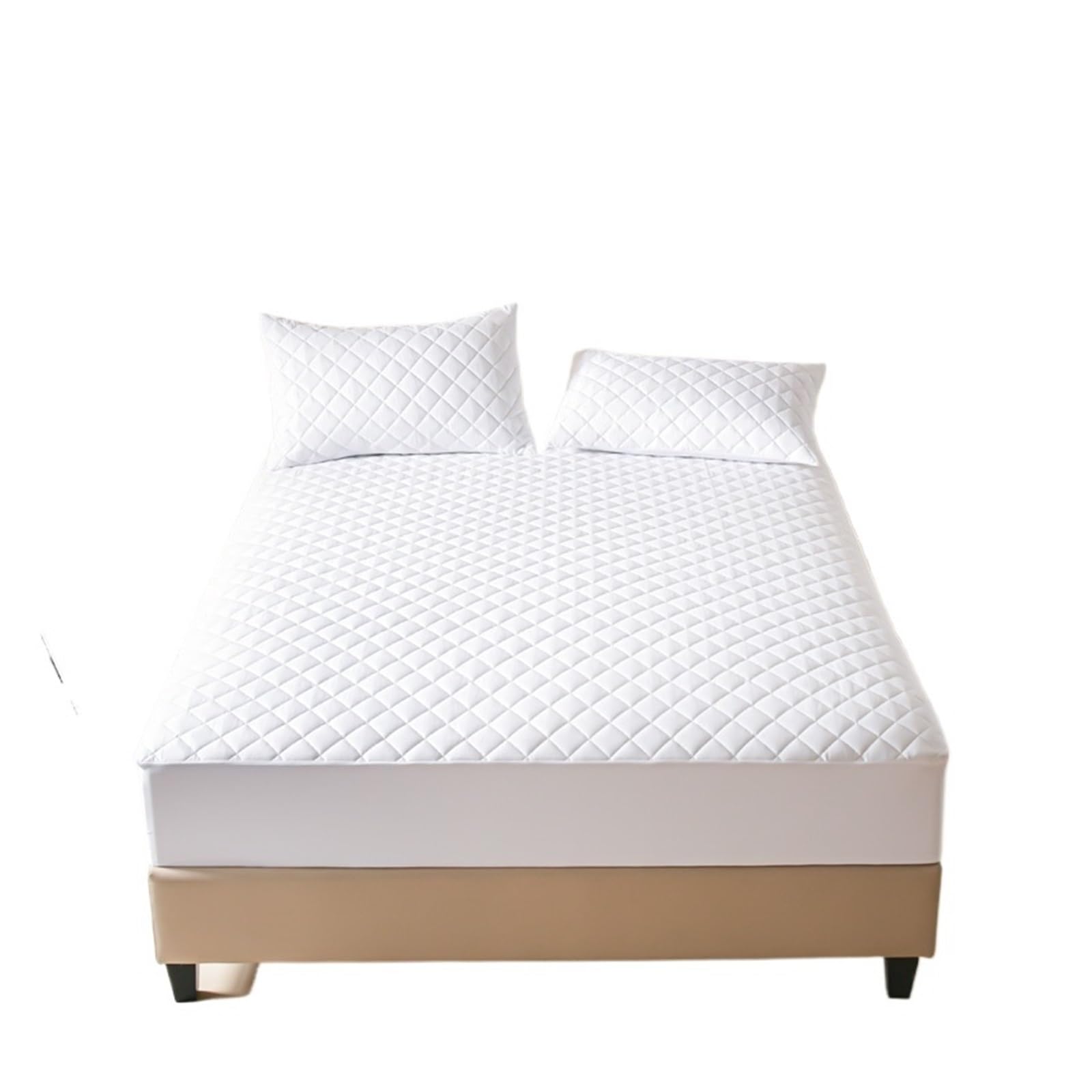 Protège-matelas imperméable 160x200x30 anti-tache, alèse drap-housse blanche silencieuse