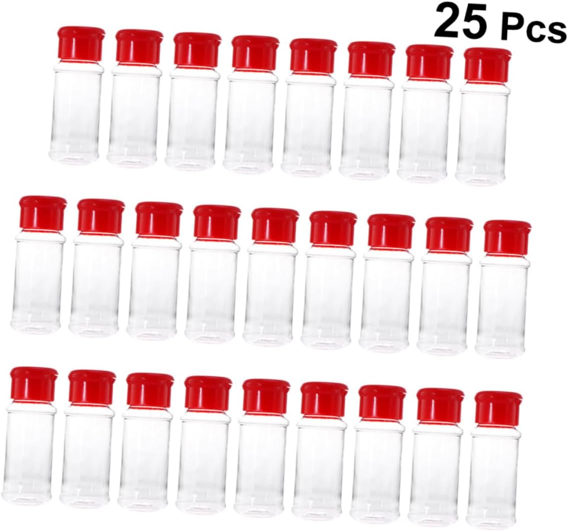 25pcs Plastic Seasoning Bottle Spice Dispenser, Xmas Pepper Shakers