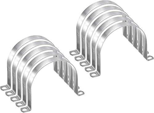 Miniatura 20 de HARFINGTON 5 abrazaderas de conducto de 4 1/4 pulgadas y 4.252 in, abrazadera de tubo M108 U, correa de tubo rígida de acero inoxidable, soporte