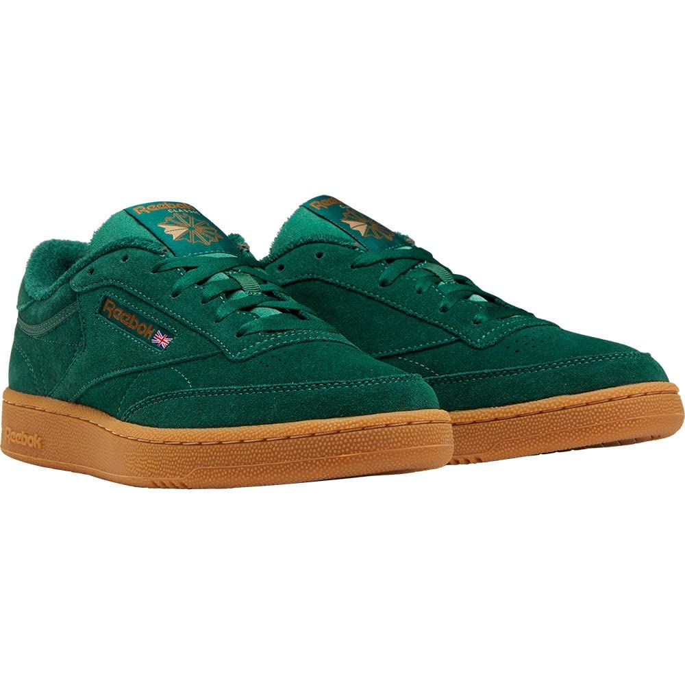 Reebok Club C 85, Scarpe da Ginnastica Basse Uomo, Verde (Dark Green/Wild Brown/Reebok Rubber Gum), 42 EU