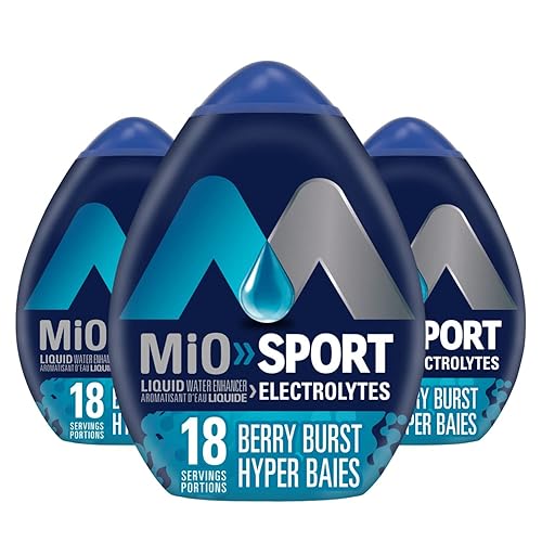MiO Sport Berry Burst - Potenciador de agua líquido con electrolitos, 1.6 fl oz1.6 fl. oz. (paquete de 3) enviado desde Canadá