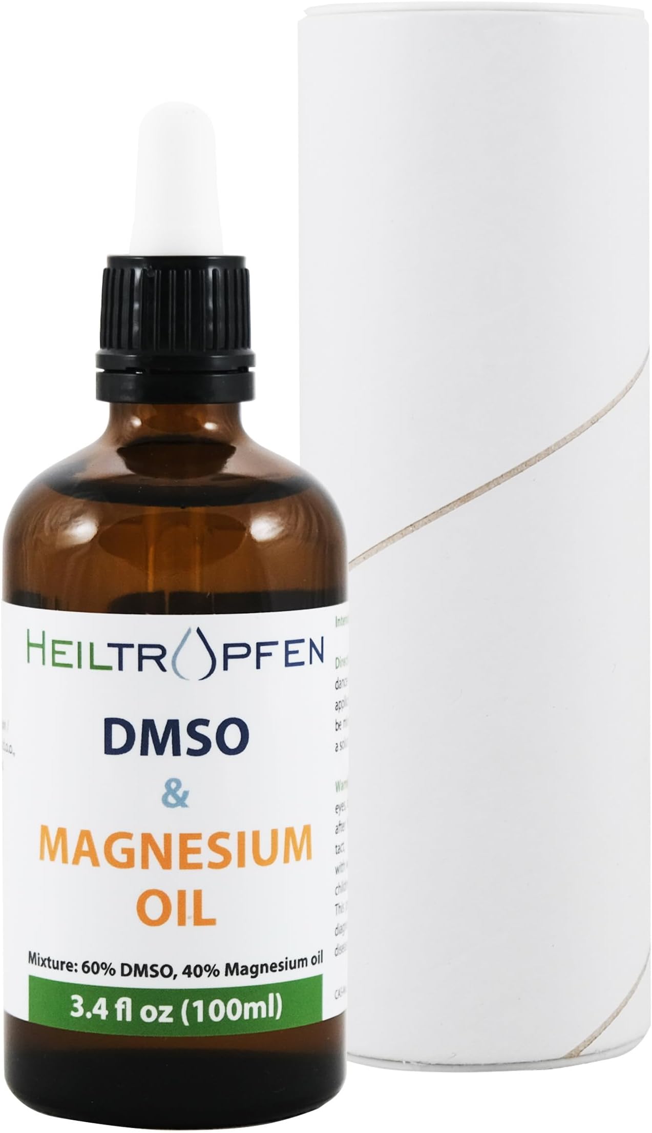 DMSO & Magnesium Oil Mixture by Dr. Hartmut Fischer (3.4 Oz), Pharmaceutical Grade Ingredients, High Purity, Low Odor, Heiltropfen®