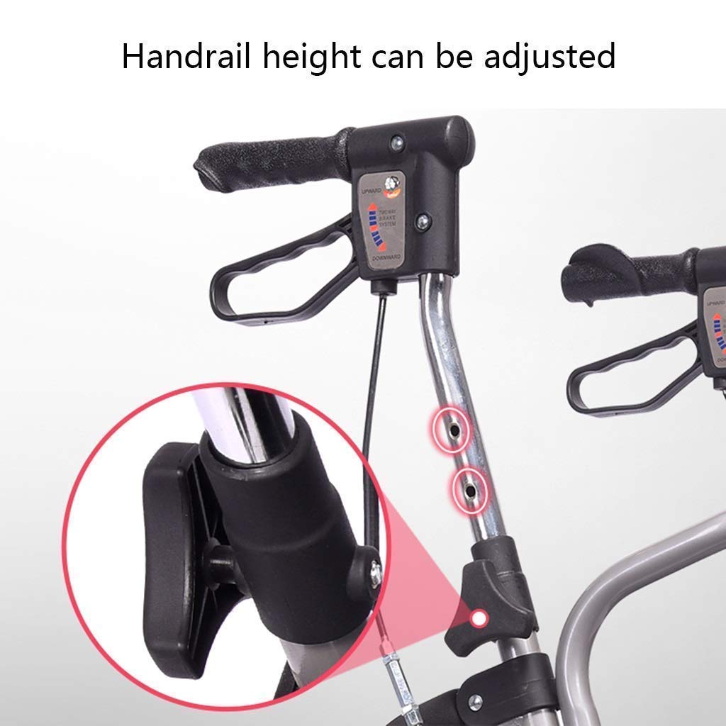 Andador, Andador con Ruedas para Personas Mayores Andador con Asiento Andador con Asiento Andador con Asiento y Ruedas Andador Plegable de aleación de Aluminio