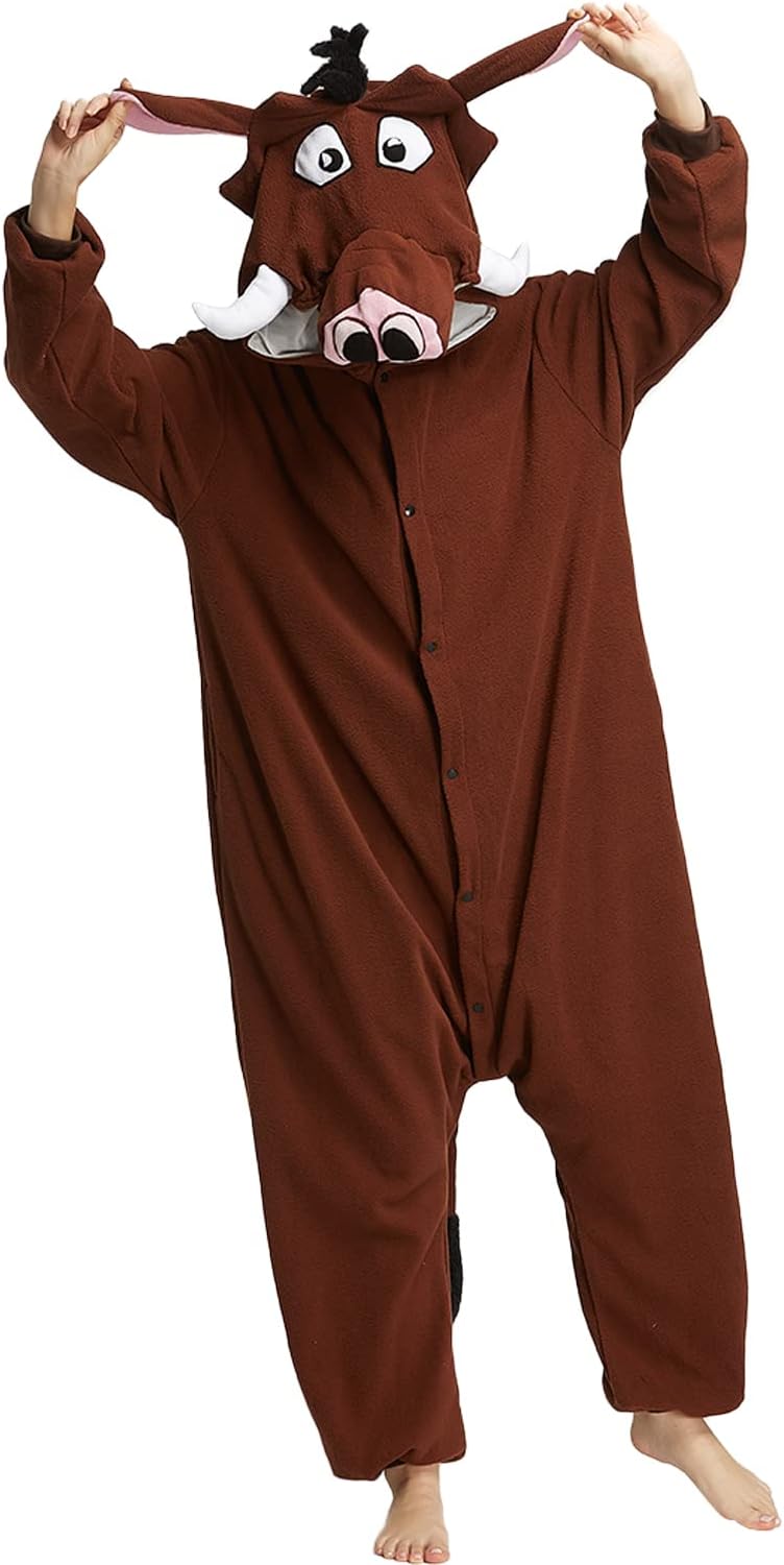 Unisex Adult Animal Pajamas Sleepwear Costume Plush One-Piece Cosplay Costumes