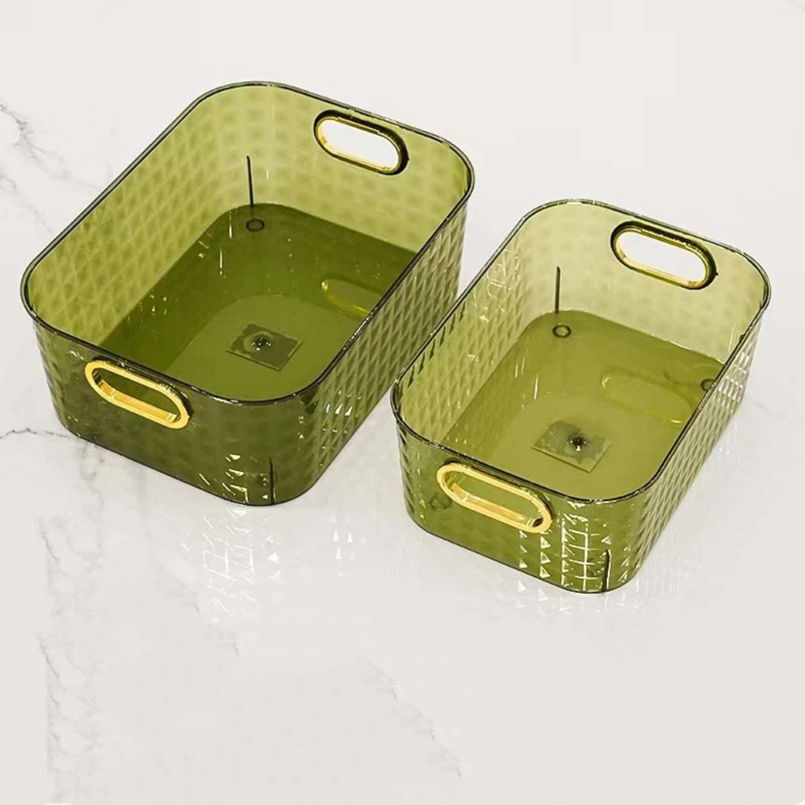 AZHABINWA Advanced sense, large capacity, light luxury, household desktop miscellaneous items, diamond patterned cosmetics storage box