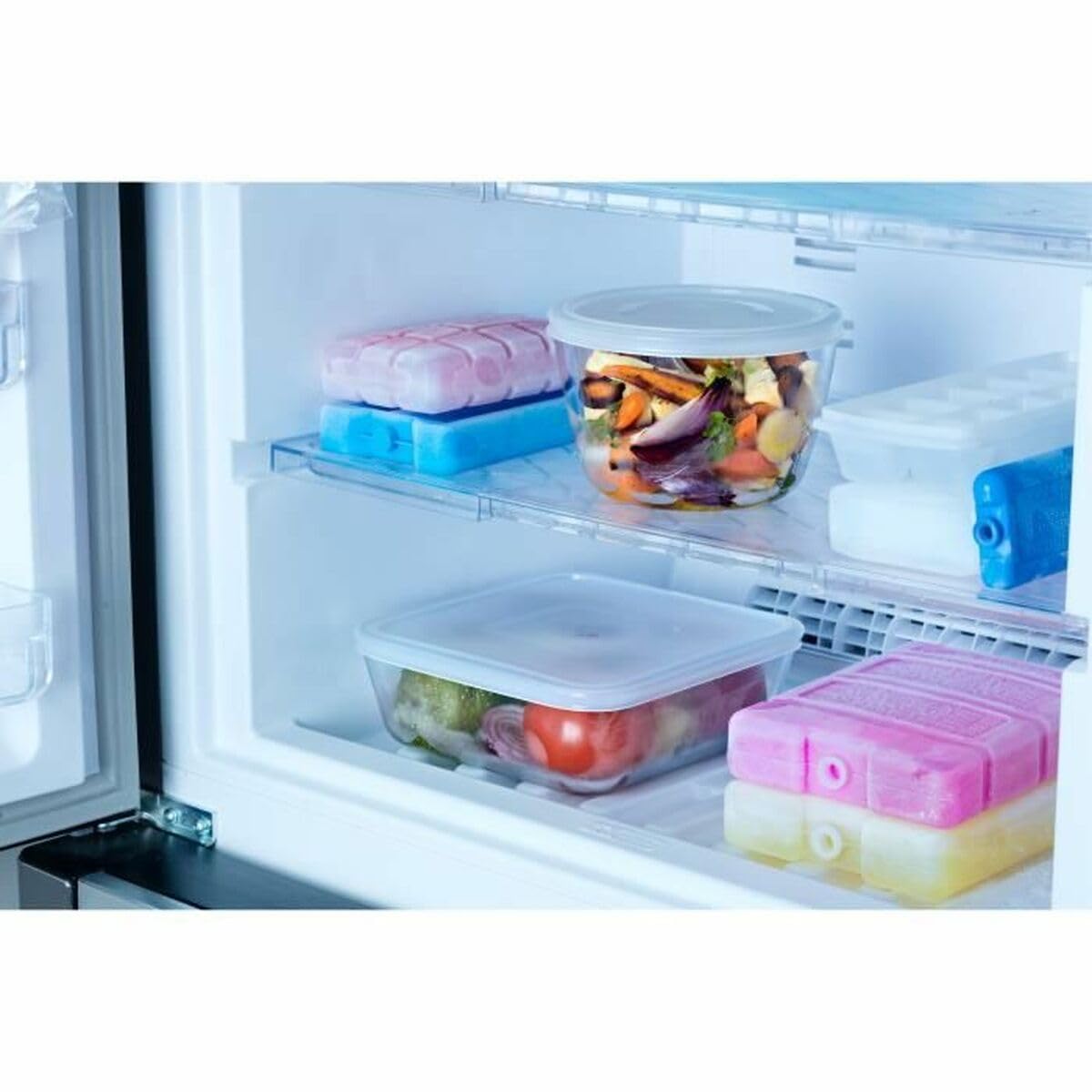 Pyrex® Cook & Freeze - Juego de 8 platos de almacenamiento de vidrio con tapas herméticas - Especial congelación - Libre de BPA