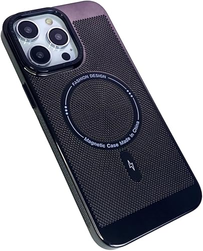 Funda magnética de disipación de calor para iPhone 14 Pro Max compatible con Magsafe delgada y dura carga inalámbrica galvanizada (para iPhone 14