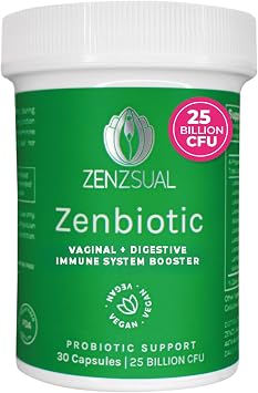 ZENZSUAL Zenbiotic Probiotics Support for Women 25 Billion CFU, Vaginal Health & pH Balance Support, Odor & Yeast Control, Gut & Digestive Health, Urinary Comfort, Hormone Balance, 30 Vegan Capsules