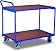 Cordes Tischwagen 2 Ladeflächen RAL 5010 Enzianblau, Bürowagen Aktenwagen Etagenwagen