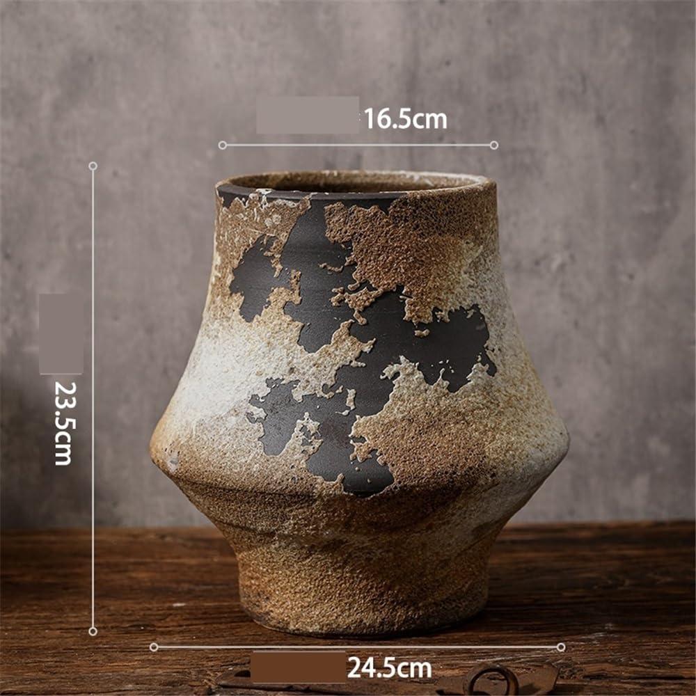 Dekoracja Doniczki ceramiczne Tosca chiński styl Jingdezhen, antyczne doniczki duży kaliber wewnętrzny(Bruin)