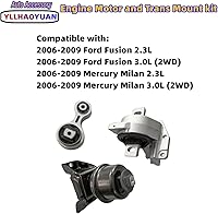Vista 2 de Conjunto de soportes de motor 3 piezas compatible con 2006 2007 2008 2009 Fo-rd Fusion 2.3L/3.0L Mercury Milan A5473 A5381 A5474
