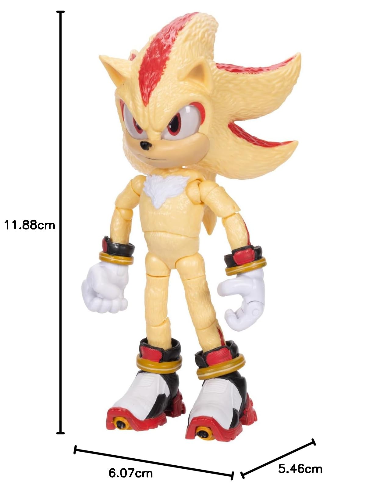 Sonic 3 The Movie Super Shadow Figurka z przegubami, oficjalna licencja, 12,5 cm, rzeczywiste szczegóły, figurki kolekcjonerskie, dla fanów, pomysł na prezent dla dzieci od 3 lat