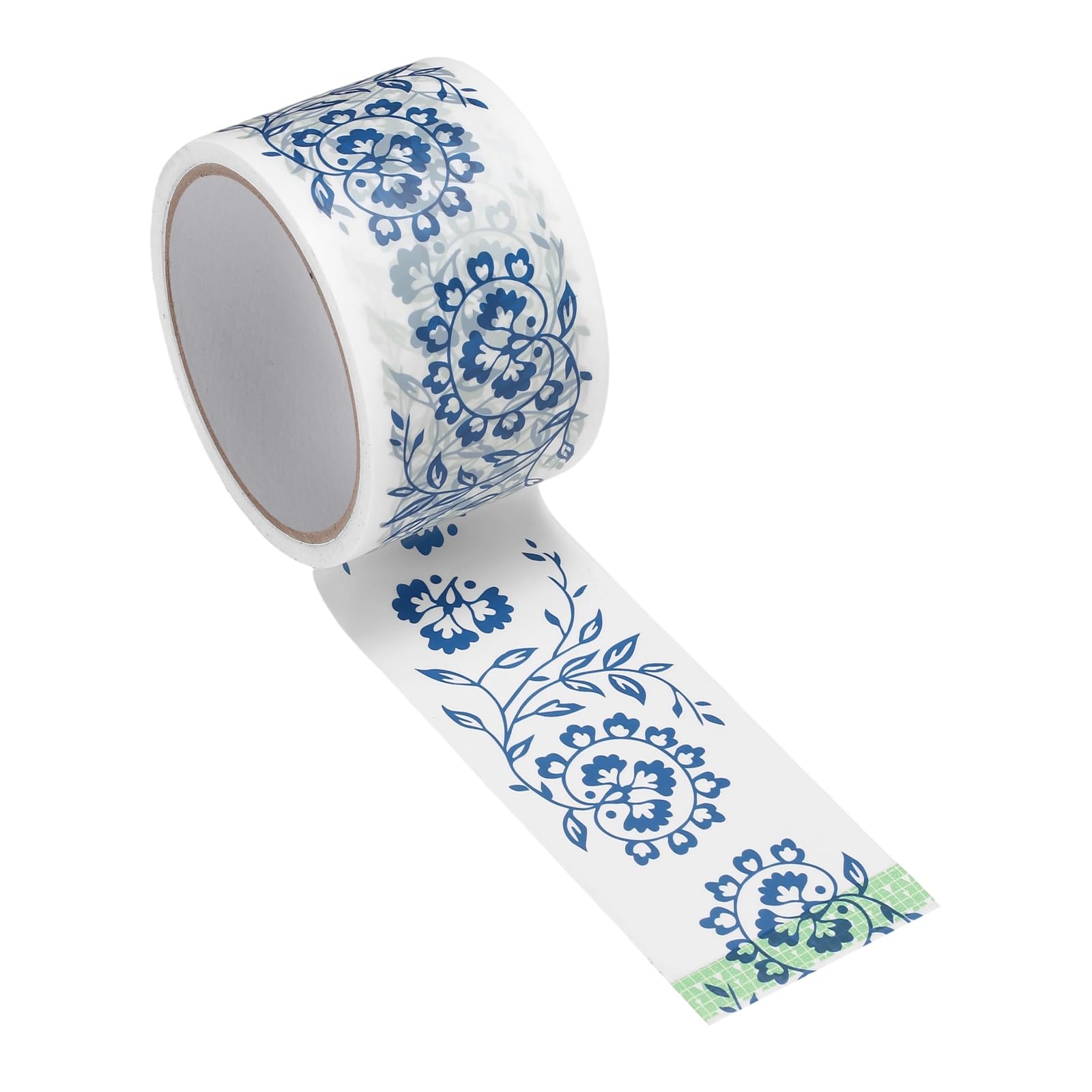 PATIKIL 98 ft Chinoiserie Flower Washi Tape, Washi Tape Stickers Bulletin Board Borders Decorative Sticker for DIY Craft Blackboard Scrapbook Office Home Decor, Blue Fan