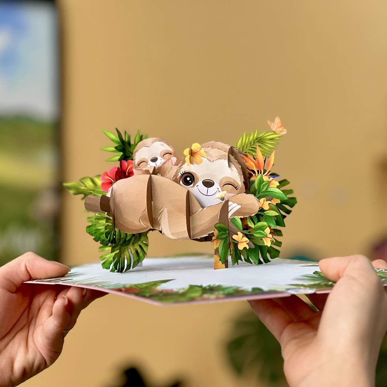 Muttertagskarte Pop-Up Mit Blumenbrunnen – 15x20 Cm, 3D-Effekt, Für Mama, Oma, Frau